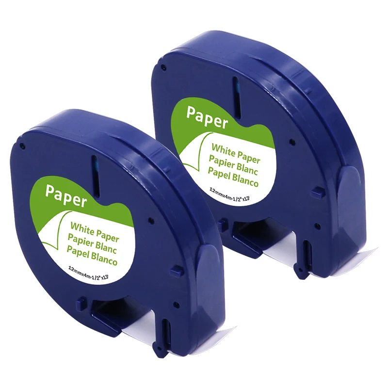 2 шт./лот лента Dymo letratag 91200/91330/91220/59421 черный на белом (бумаге) 4 м * 12 мм работает