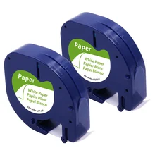 2 шт./лот лента Dymo letratag 91200/91330/91220/59421 черный на белом (бумаге) 4 м * 12