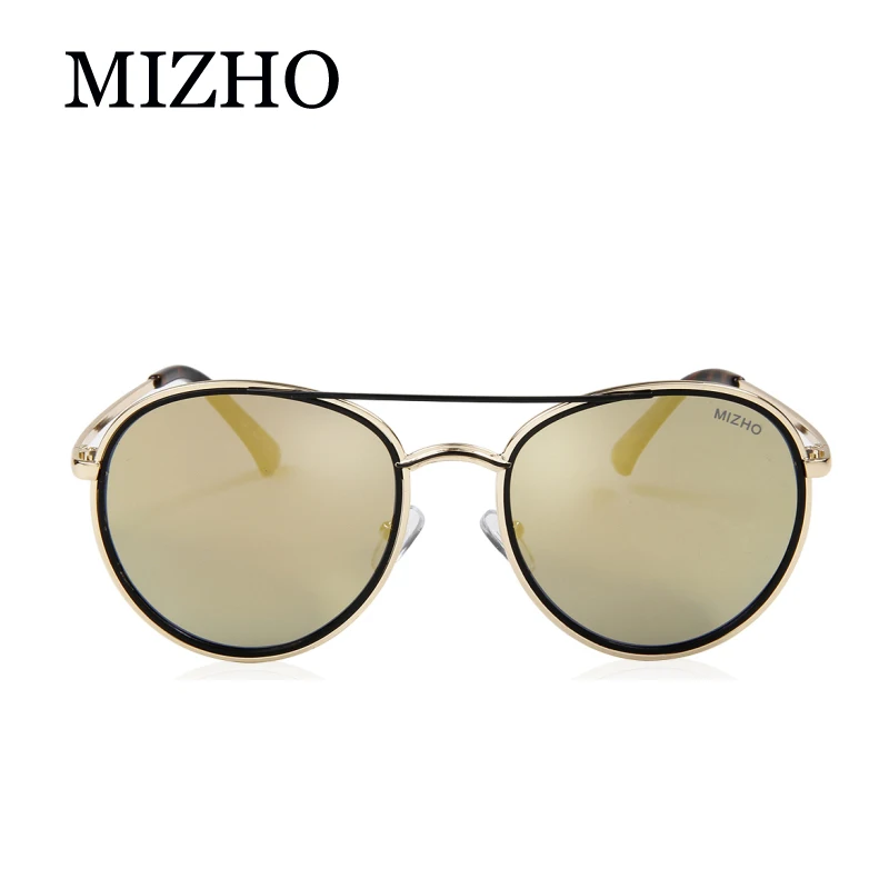 

MIZHO Strong Durable Copper Frame Metal Round Womens Sunglasses Unisex Polarized Traveling UVA Sunglass Ladies Mirror Polaroid