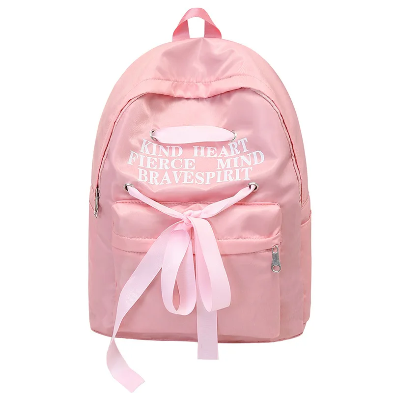 

2019 Female Backpack Best Travel Shoulder Bag Women Backpack Leisure Adolescent Girl Ribbon Letter Bows Backpack Bagpack Mochila