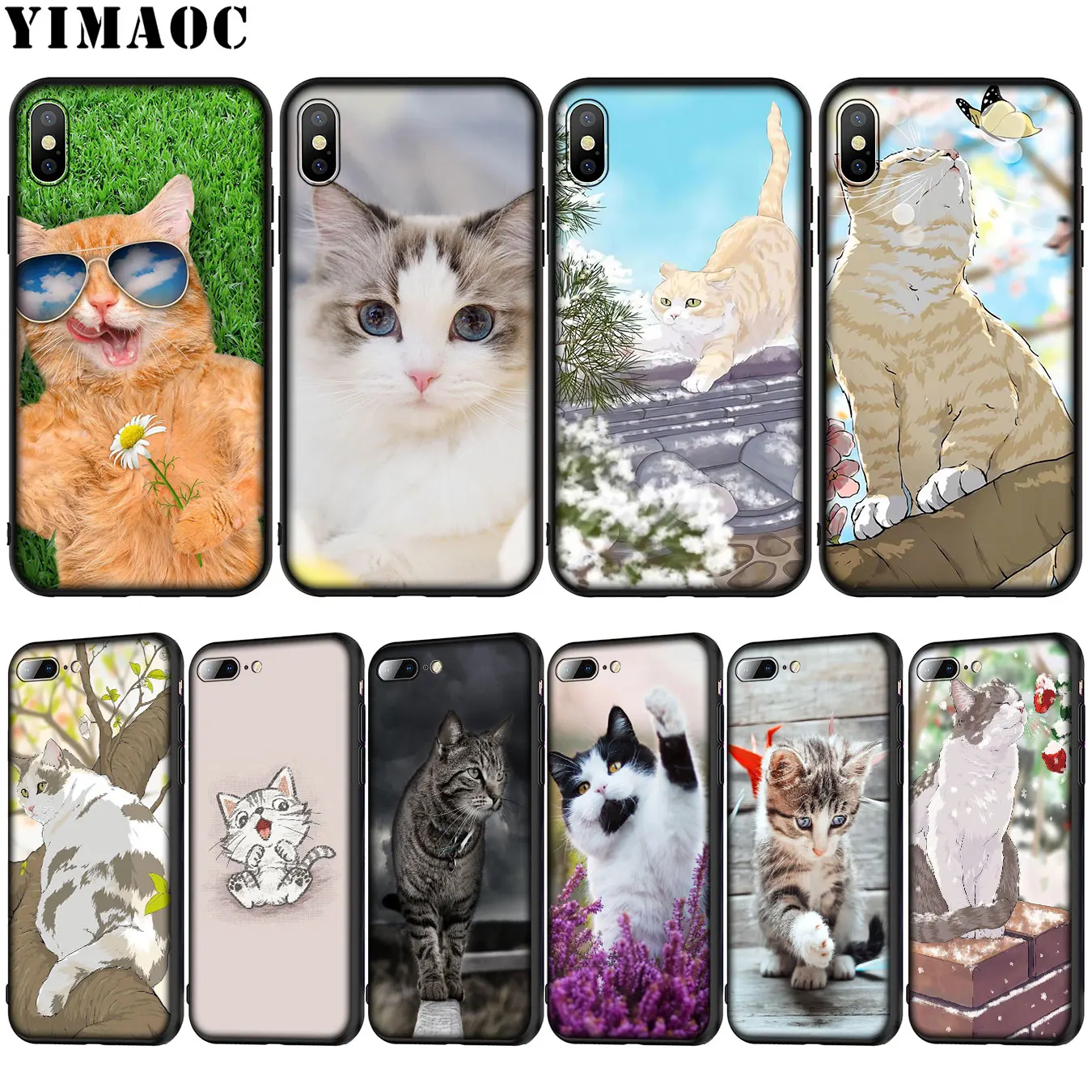 Мягкий силиконовый чехол YIMAOC для iPhone XR X XS Max 6 6S 7 8 Plus 5|Бамперы| |