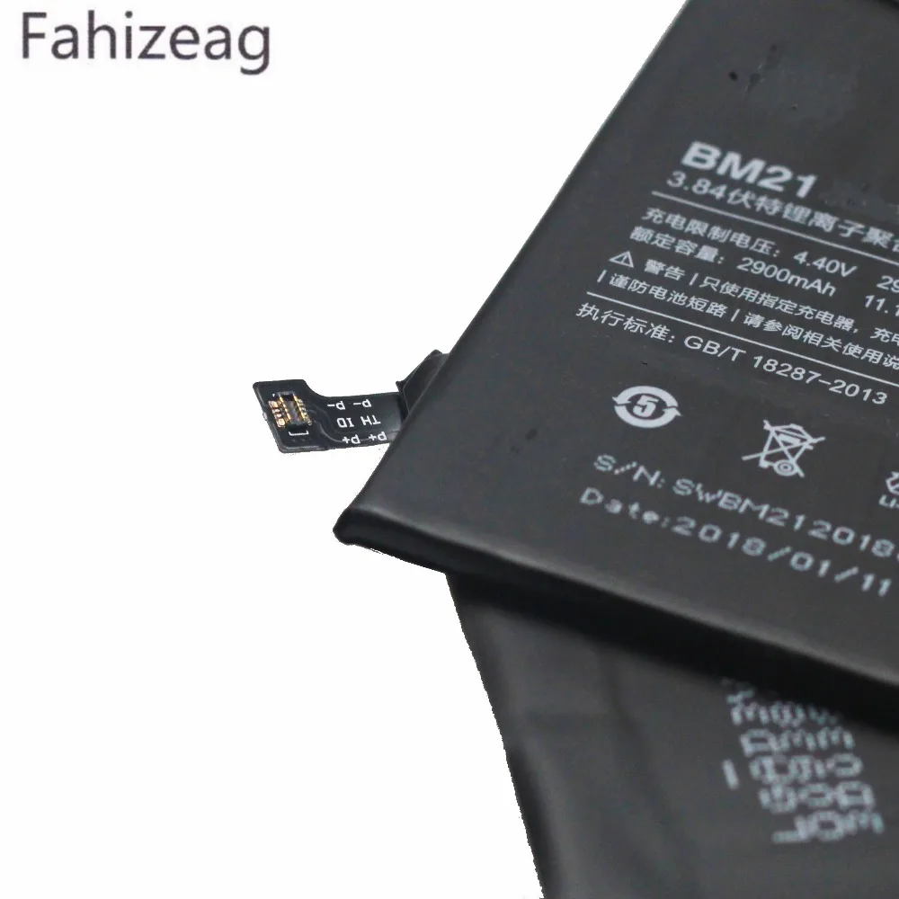 Fahizeag 2 шт. 2900 мАч / 11,1 Втч BM21 BM 21 заменяемая литий-полимерная батарея для мобильного телефона Xiaomi Mi Note 3GB.