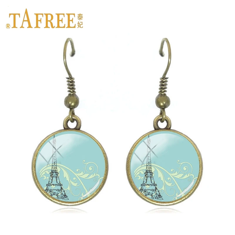 Элегантные женские серьги TAFREE красивые ландшафты Эйфелева башня очаровательные