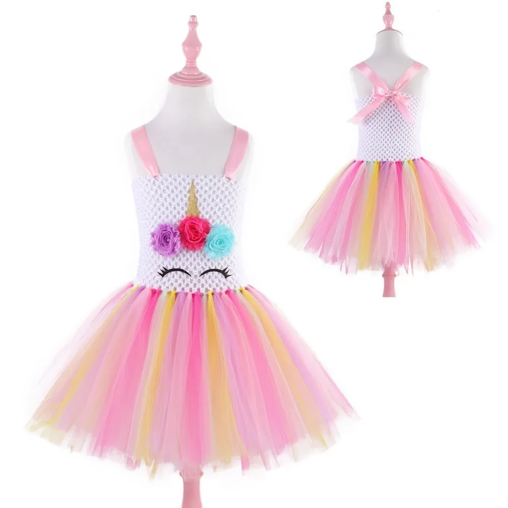 

Unicorn Party Kids Dresses for Girls Tutu Dress Halloween Christmas Cosplay Pony Girl Dress Vestido Menina Princess Ball Gown