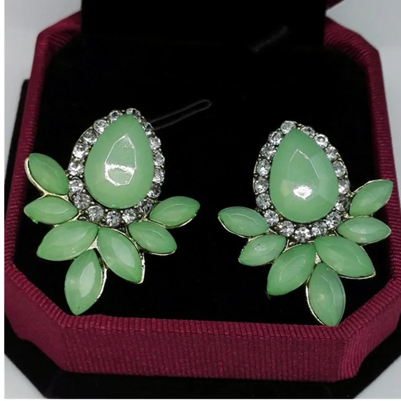 Новинка 2018 женские модные серьги Стразы серые/розовые черные из смолы милые