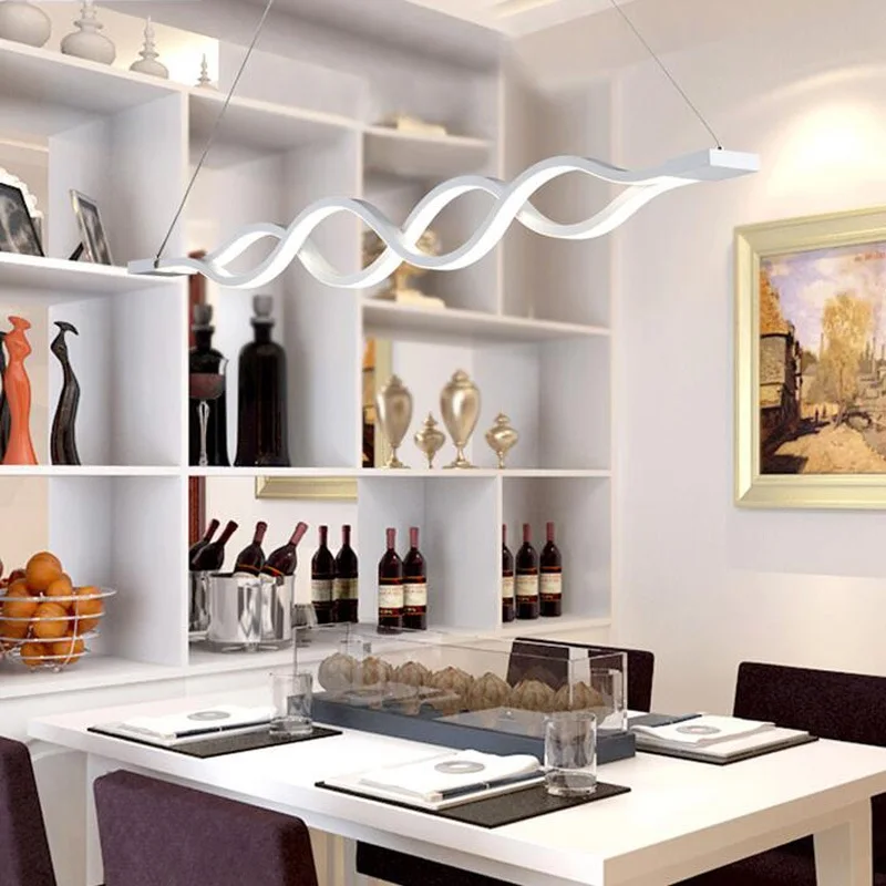 Светодиодная креативная s образная волнистая акриловая люстра с регулируемой