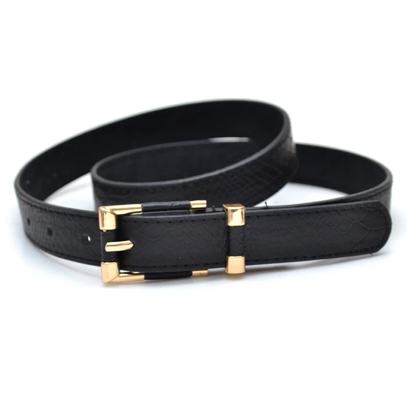 Ремень в стиле панк женский Модный тонкий пояс из натуральной кожи с тиснением