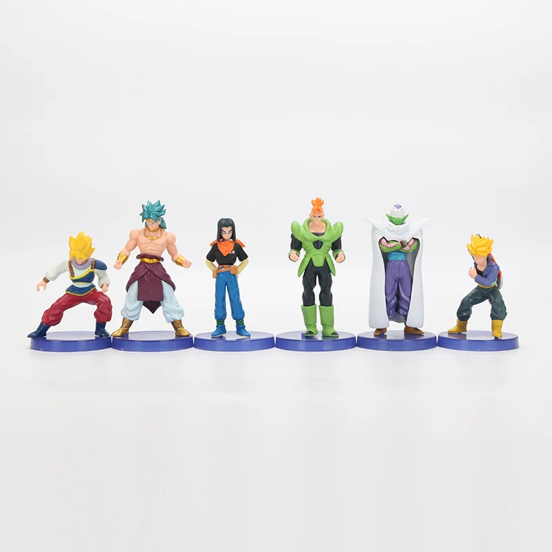 3571 set 2 6 шт. 12-15 см Фигурки Dragon Ball Z набор Супер Saiyan Сон Гоку Вегета куллин пикколо, Фриза ячейка ПВХ фигурка модель игрушки куклы - Цвет: 3571 set 2