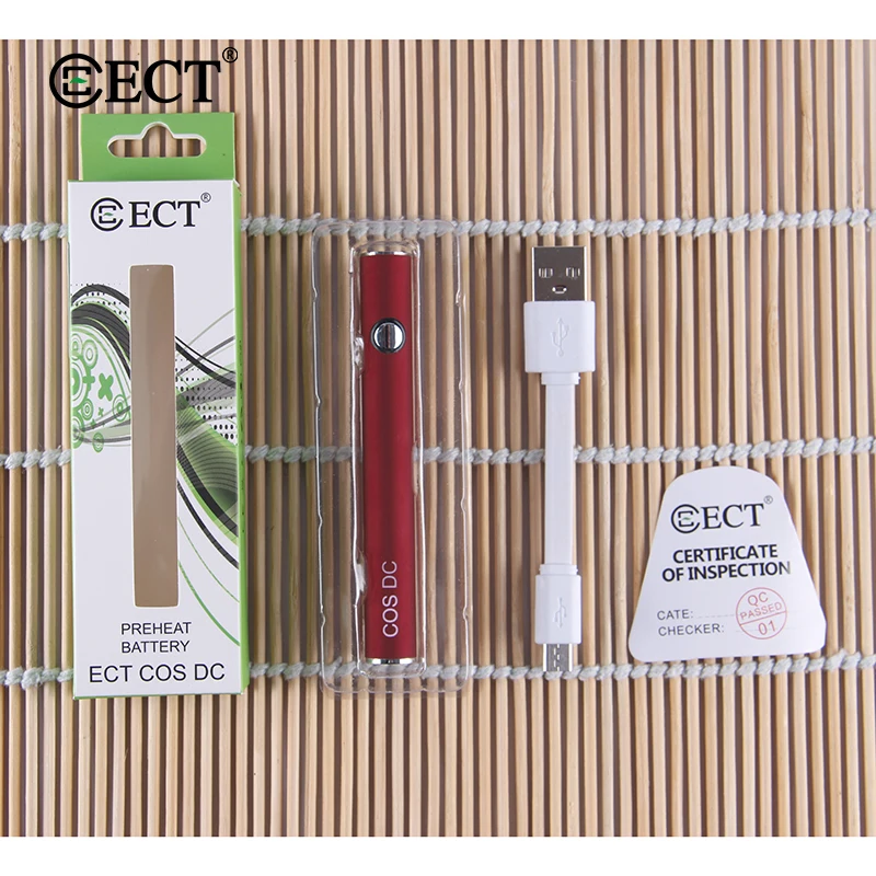 Аутентичные ECT Cos DC батарея 380 мАч разогрева Vape ручка 3 В 4 0 в для толстого масла |