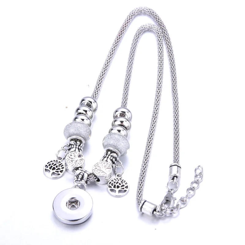 Ожерелье с бусинами 6 цветов застежка кнопка ожерелье кулоном Древо жизни 18 мм