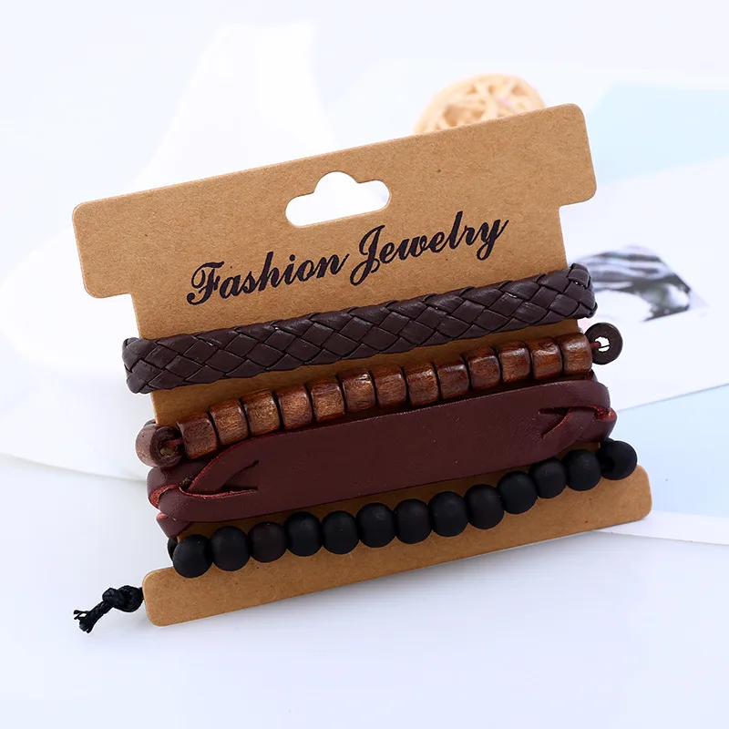 Новый Панк 4 шт./компл. Бусины очарование ручной работы Тканые Для мужчин