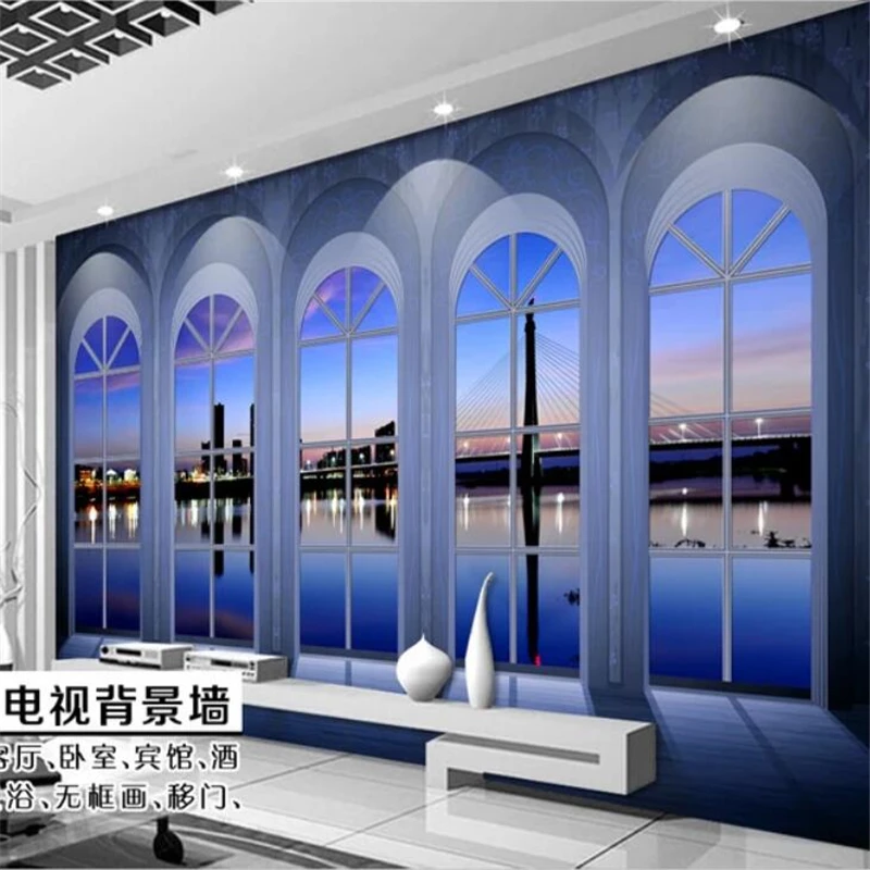 beibehang papier peint Custom large wallpaper 3d photo mural city night background wall papers home decor | Обустройство дома