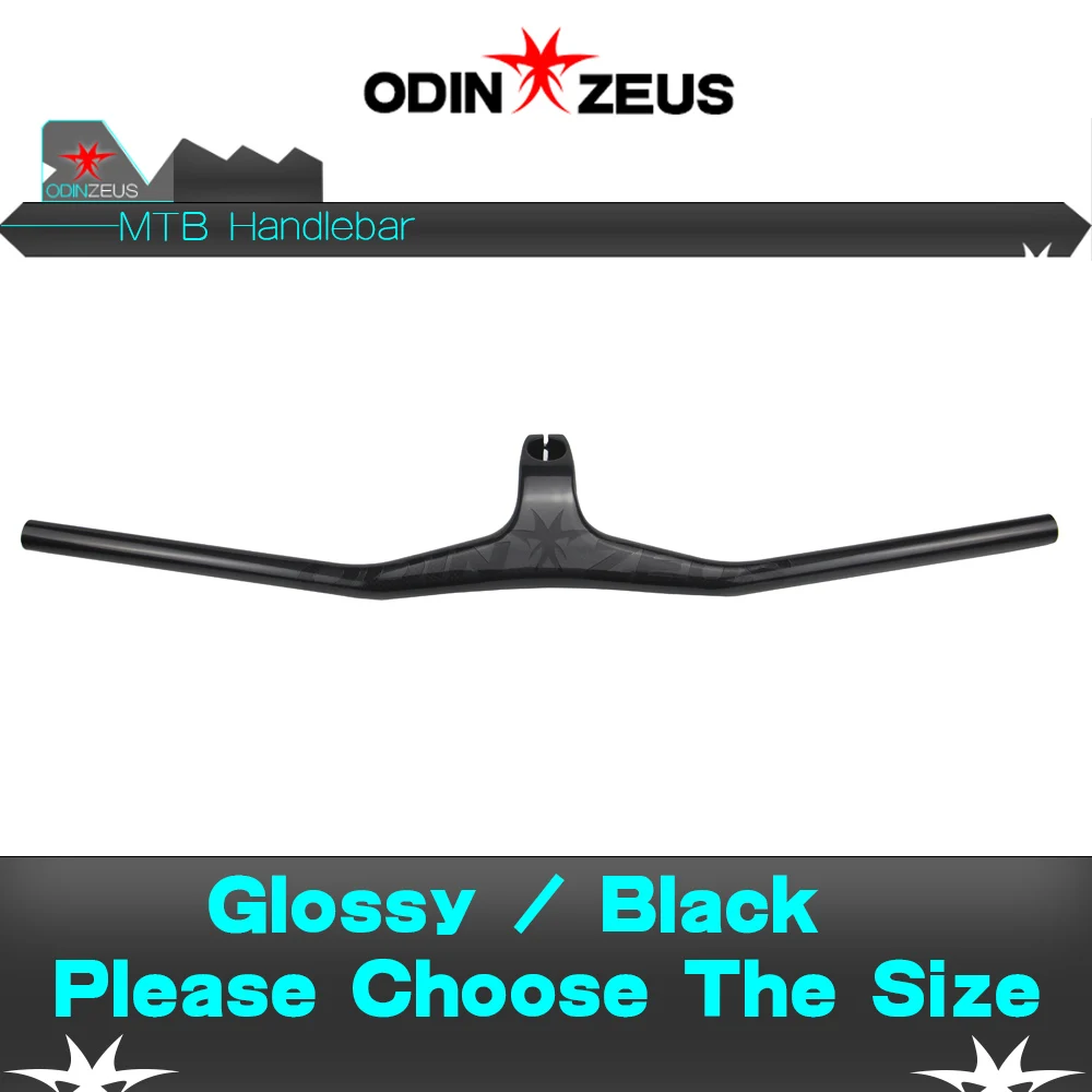 Glossy Black ODINZEUS MTB велосипедный стояк однообразный Интегрированный руль со стержнем 3K черный глянцевый/матовый углеродный руль для велосипеда - Цвет: Glossy Black