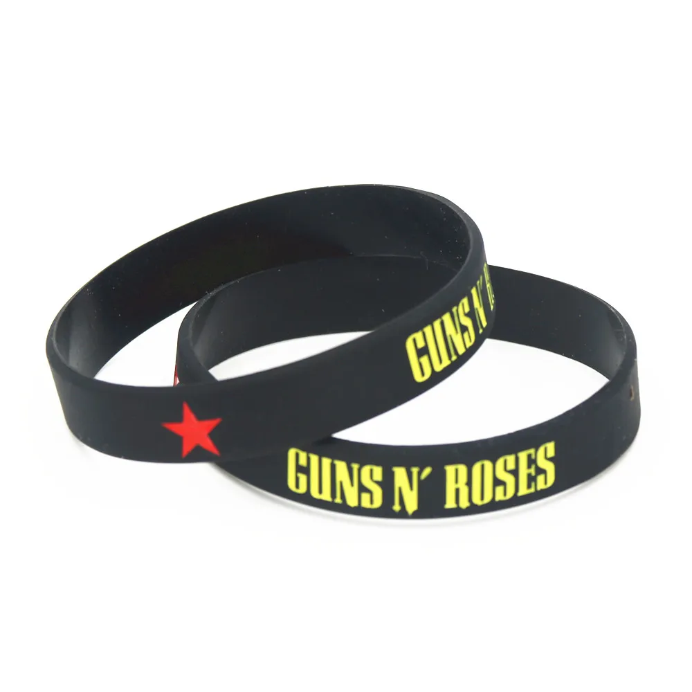 Lukeni 1 шт. новые GUNS'N ROSES силиконовые браслеты рок-группы G N' R силиконовые браслеты* Браслеты музыкальные вентиляторы подарки для любимых SH192
