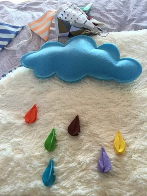 

Raining Clouds Water Drop Non-woven Fabric Baby Lovely Wall Sticker Handmade Festival Decoration Tent Props toy Girl kids Room