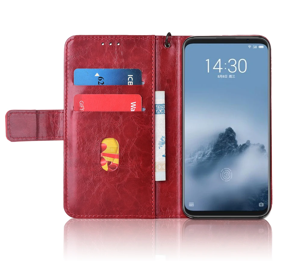 Кожаный чехол-книжка для Meizu 16th Fundas с цветочным принтом 100% специальный