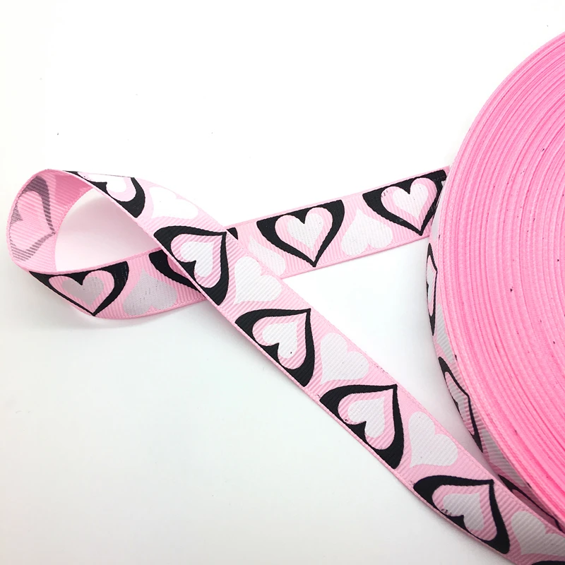 Бесплатная доставка 5 ярдов 3/4 дюйма 20 мм лента в рубчик с широким принтом бант для