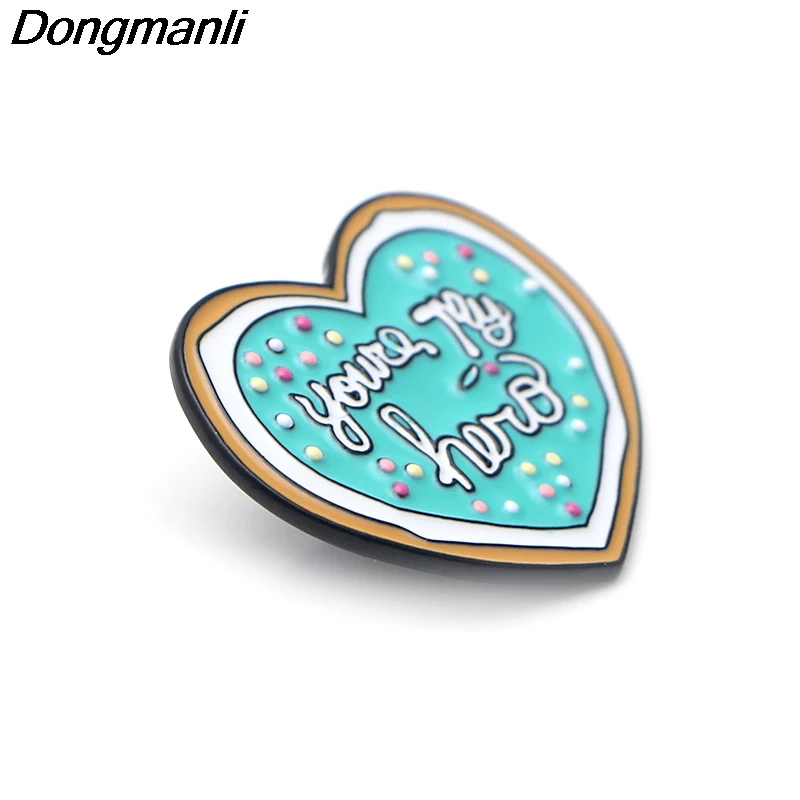 P3636 Dongmanli You Are My Hero печенье металлические эмалированные булавки и броши для женщин