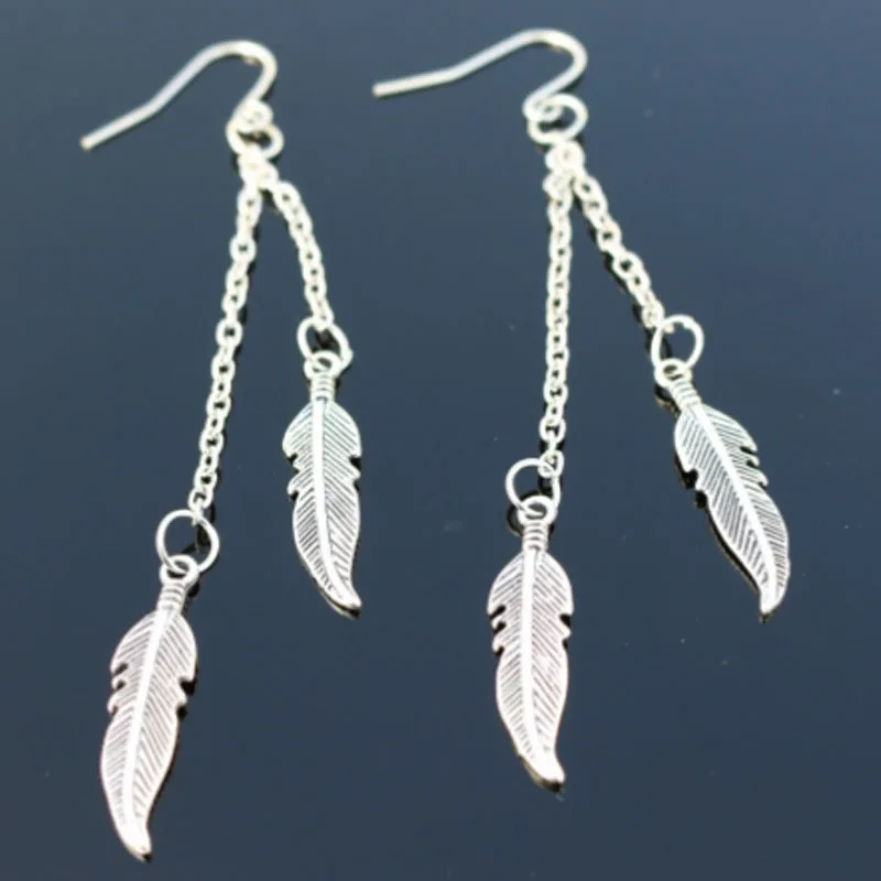 Женские винтажные серьги подвески в форме крыла 1 пара золотистого/серебристого