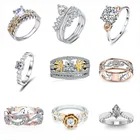 Комплект женских свадебных колец с фианитом и фианитом, 21 тип