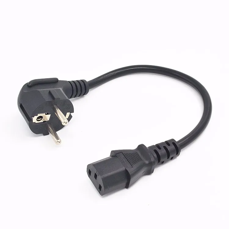 Короткие 0,3 м/0,6 м Европейский 3 Pin типа «папа» в соответствии со стандартом IEC 3 контактный разъем, силовой провод Schuko to C13 шнур питания