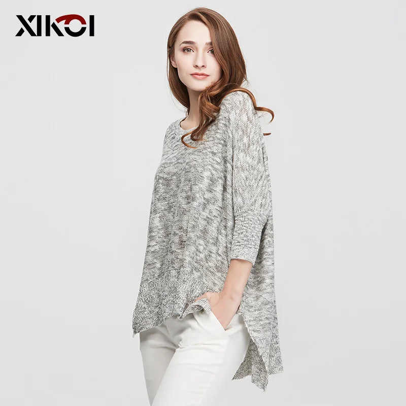 XIKOI Sweaters Women Pullovers Casual Fashion Ladies Clothing Batwing Sleeve O-Neck Flat Knitted Woman Sweater Clothes | Женская одежда