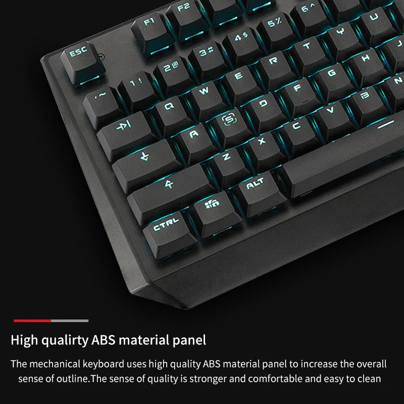 Motospeed K95 USB настоящая механическая Проводная клавиатура, 104 клавиш, синий переключатель, игровой светодиодный Одноцветный с подсветкой для настольного компьютера, Gam