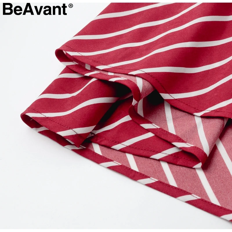 BeAvant, винтажное Полосатое летнее платье для женщин, красное, без рукавов, с поясом, высокая талия, макси платье, одежда для отпуска, пляжные платья для девушек, vestidos