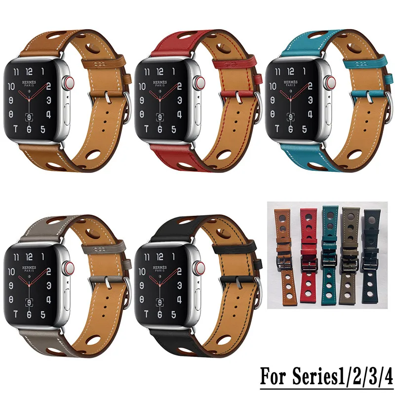

Ремешок кожаный для Apple Watch, браслет для iWatch Series 4 3 2 1, 44 мм 38 мм 40 мм, 42 мм