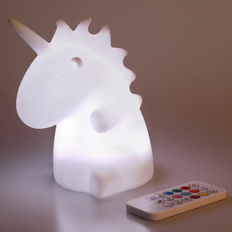 2019 Kawaii Unicorn ночник Креативный светодиодный сенсорный зарядный цветной