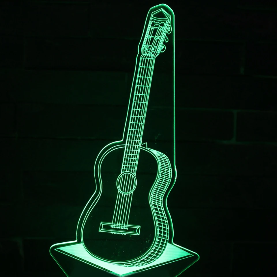 3D светодиодный сенсорный переключатель настольная лампа USB гитары моделирование