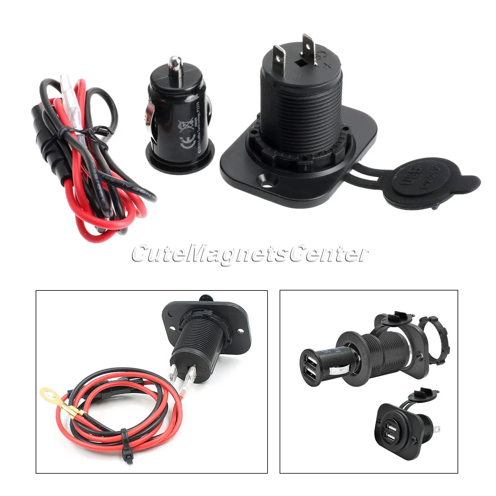 Двойной порт s USB автомобильное/моторное зарядное устройство адаптер Rock 2 usb Смарт