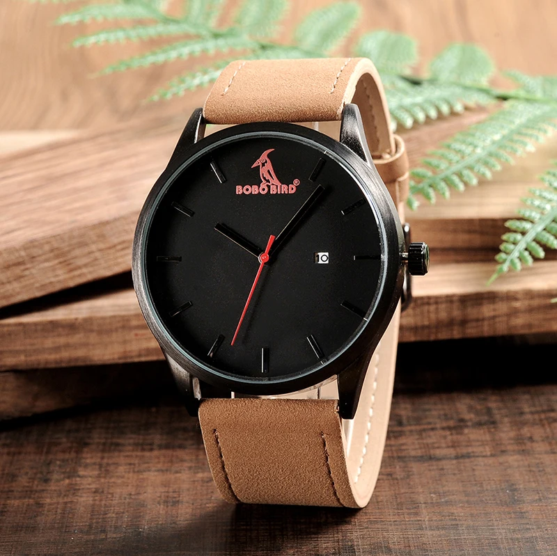 BOBO BIRD G15 мужские модные роскошные брендовые кварцевые часы бизнес военные мужские часы кожаные relogio masculino