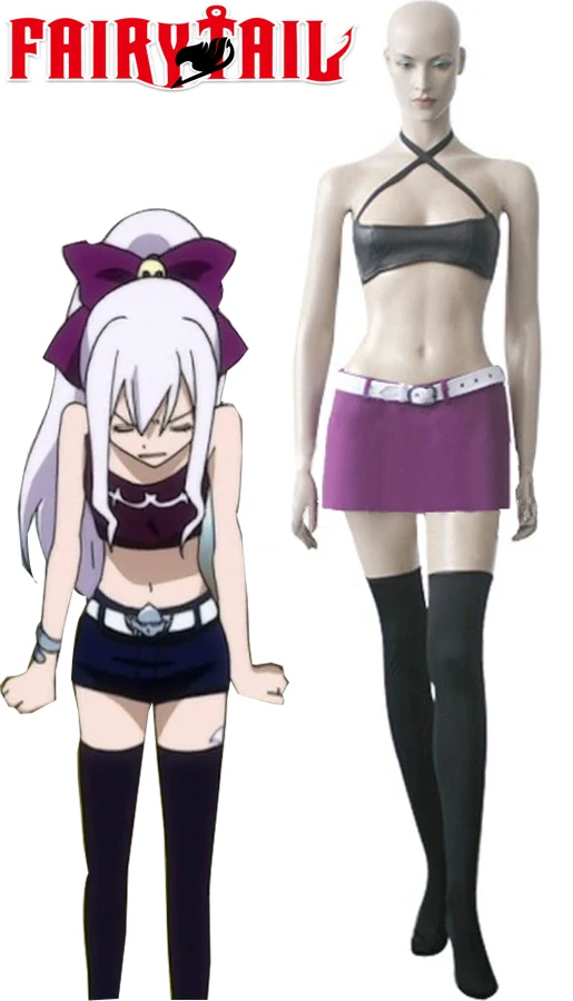 

Женский костюм для косплея Мираджейн Страусс из аниме «Сказочный хвост», S-3XL женский костюм на Хэллоуин, топы + юбки + ремни + носки