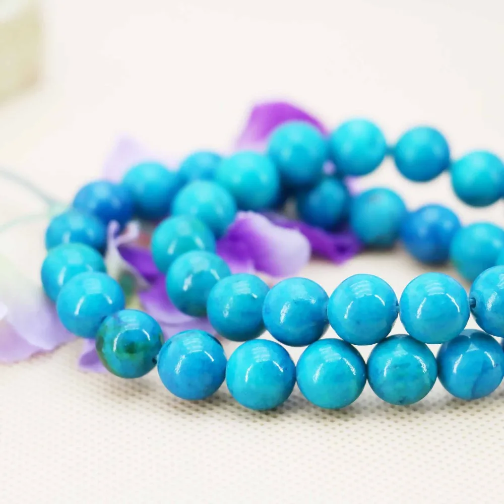 10 мм аксессуары синие натуральные Круглые разноцветные азуритовые бусины из