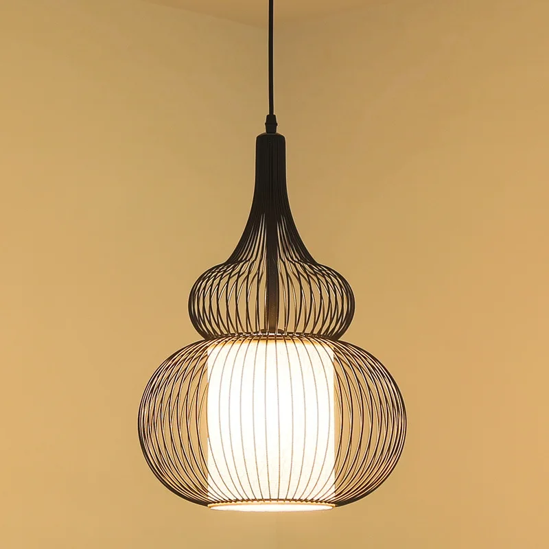 

New Chinese antique cage dining study wrought iron lamp aisle single Pendant Lights WF4081658