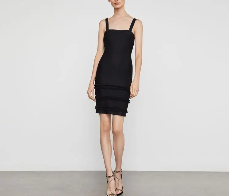 

Высококачественное Бандажное платье, элегантное женское модное черное облегающее мини-платье в стиле знаменитостей для ночного клуба, веч...