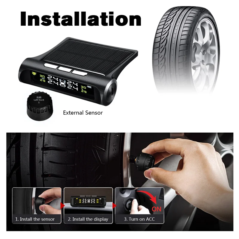 KEELEAD TPMS шины Давление мониторинга Системы Солнечный Мощность зарядки цифровой