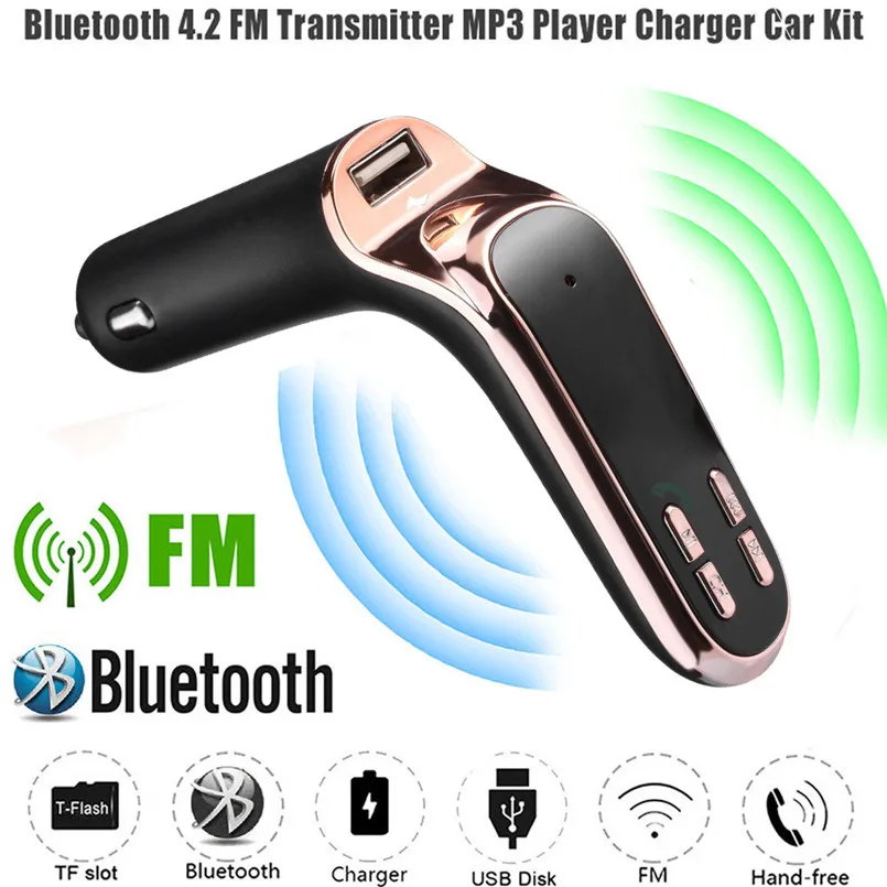 Беспроводной громкой связи Bluetooth FM передатчик модулятор Автомобильный комплект
