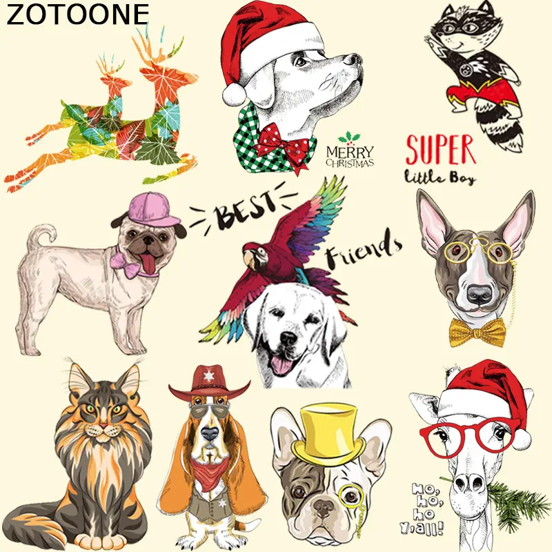 Нашивки ZOTOONE с мультяшными животными термоклейкие перевязки аксессуары сделай