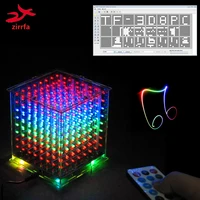 new for tf card 3d 8 8x8x8 mini multicolor mp3 music light cubeeds kit built in music spectrumled electronic diy kit