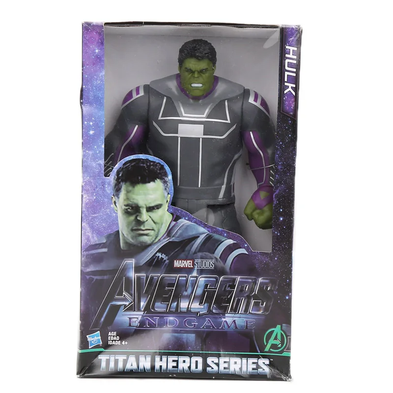 Экшен-фигурки Hasbro, игрушки Marvel, фигурки супергероев из фильма «Мстители: Финал» — Тор, Капитан Америка, Танос, Росомаха, Человек-паук, Железный человек, размер 30 см - Цвет: End hulk box