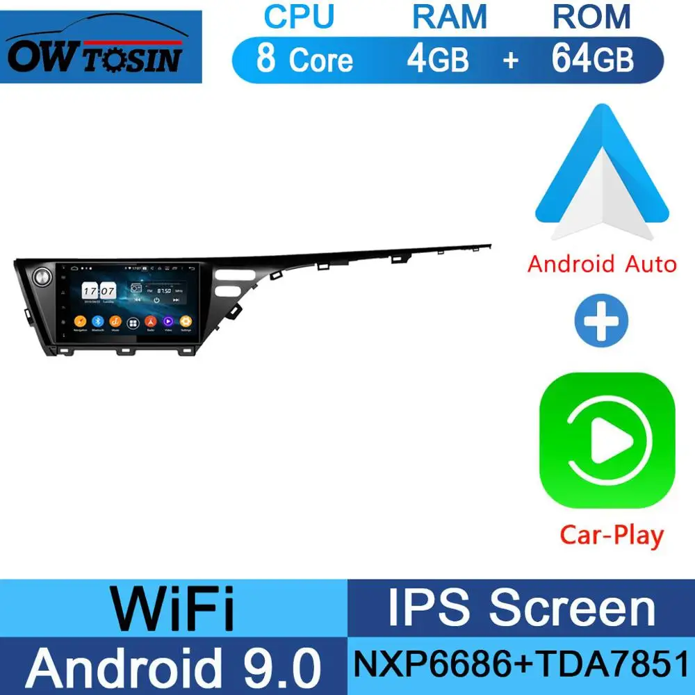 64G CarPlay Android 10," ips 8 ядерный 4 Гб ОЗУ 64 Гб ПЗУ Android 9,0 Автомобильный DVD Радио gps Navi для TOYOTA CAMRY DSP CarPlay Parrot BT стерео - Цвет: 64G CarPlay Android
