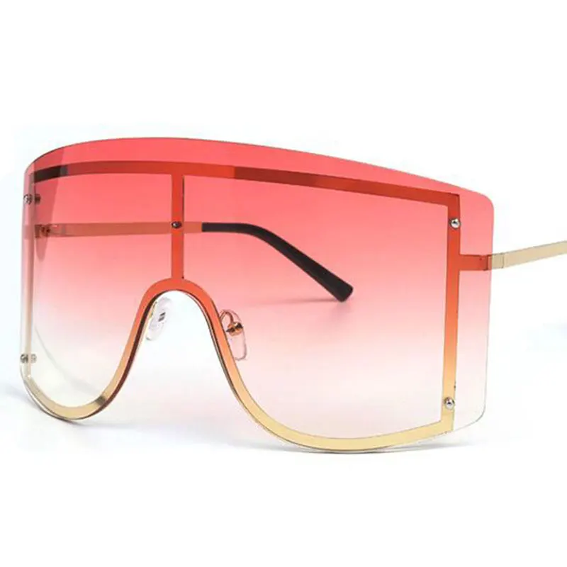 Огромный большой щит солнцезащитные очки модные женские большие рамки