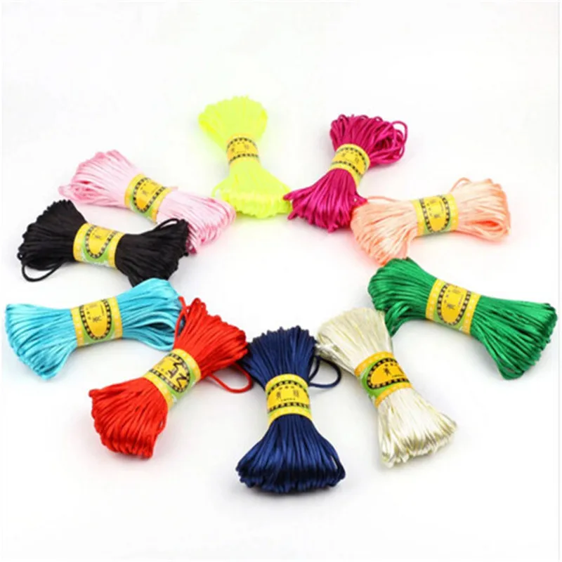 

New Hot 20M/Lot Satin Cords DIY String Cord Nylon Rope Accessary&Findings For Baby Silicone Teething Bead Necklace Jewelry Cord