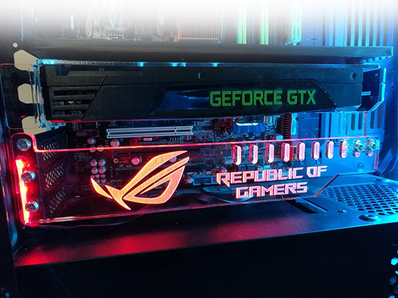 Новейший красный светодиодный модуль с расширенной версией для RADEON RX 480 AMD, светящаяся основная компьютерная коробка, видеокарты с поддержкой рамки, дисплей, карта HIS