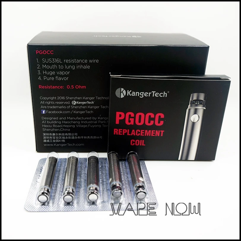100% оригинальные катушки Kanger PGOCC головка пангу катушка бака SS316L 0.5ohm Nicr 1.0ohm 1.5ohm для
