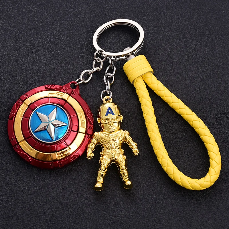 Железный человек Мстители Marvel молоток брелок Капитан Америка щит Халк Бэтмен маска для мужчин металлический брелок кулон кожа d53