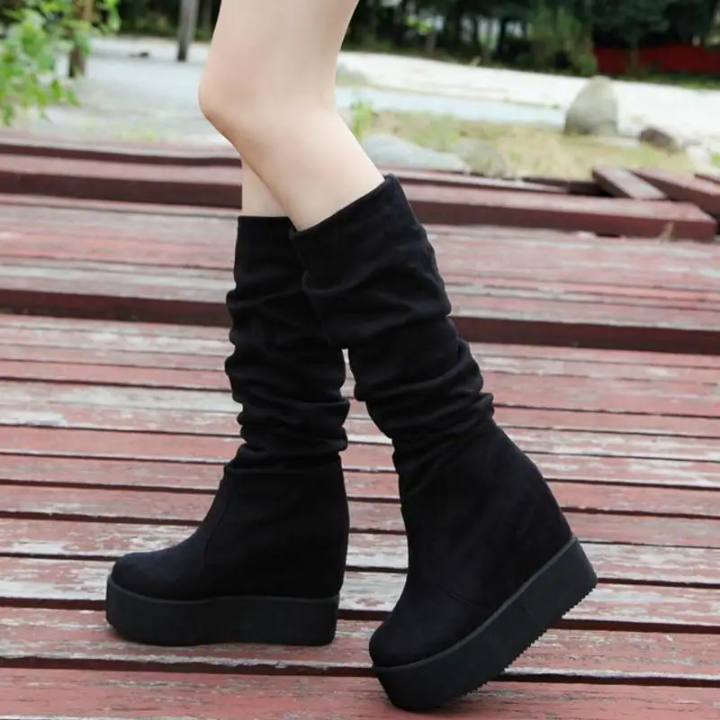 Женщины Рыцарь Сапоги Два Стиль Женщин Тонкий Замши Бедро Высокие сапоги