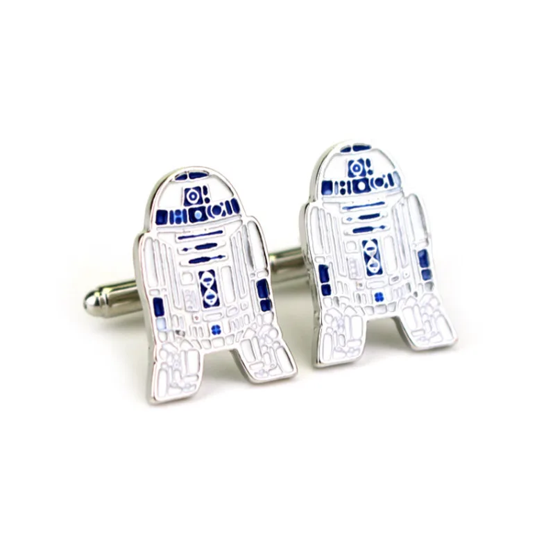 Новые серебряные запонки Звездные войны робот BB8 R2D2 боец рыцарь зарядное устройство галстук запонки мужские и wo подарки